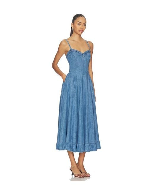 Free People Blue Another Season Midi Dress