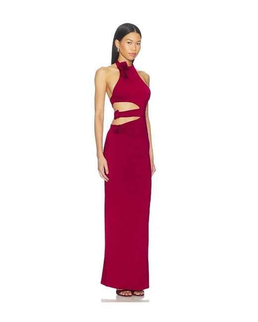 Maygel Coronel Red Tempus Maxi Dress