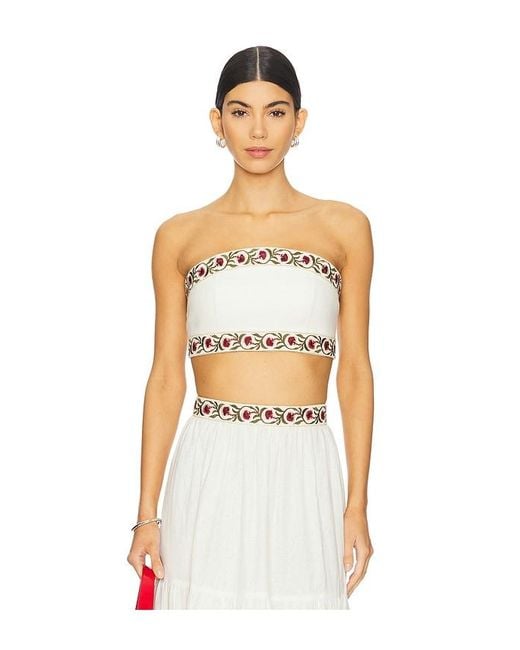 Rosewater House White Carnation Crop Top
