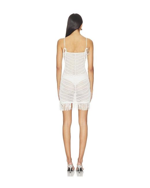 Tularosa White Gelinda Fringe Mini Dress