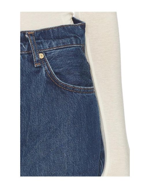 7 For All Mankind Blue Twisted Bonnie Horseshoe Jeans