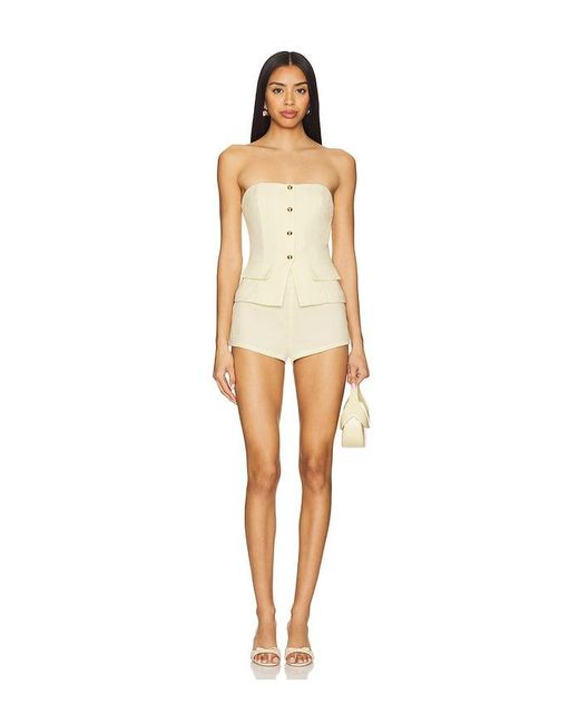 MORE TO COME Natural Karsi Strapless Top