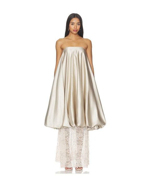 La Fuori Natural Champagne Lace Gown