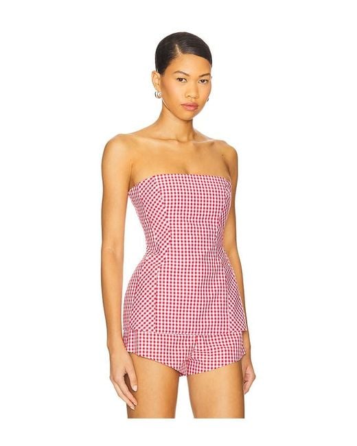 Amanda Uprichard Pink Linda Top