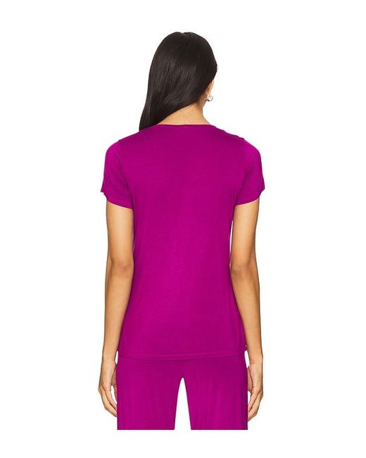 Michael Lauren Purple Tucker Short Sleeve Fitted Tee