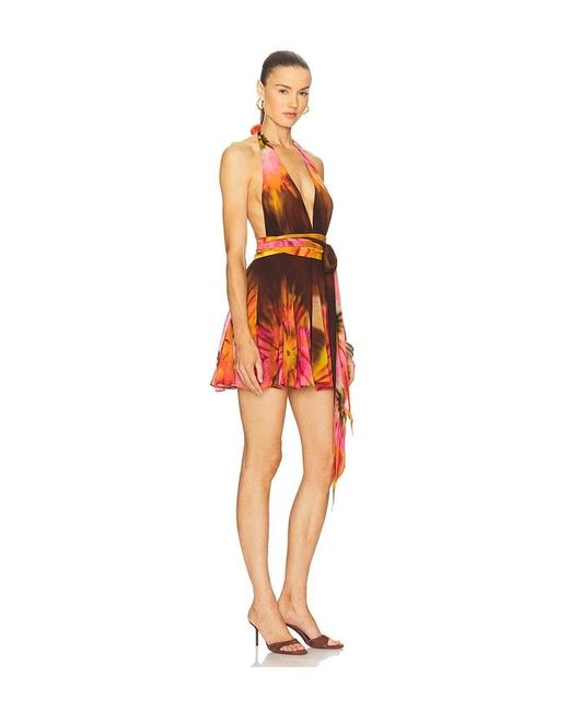 retroféte Orange Kleid Aus Chiffon Briola