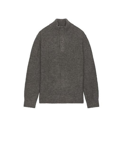 PAIGE Black Kotoni Snap Collar Sweater for men