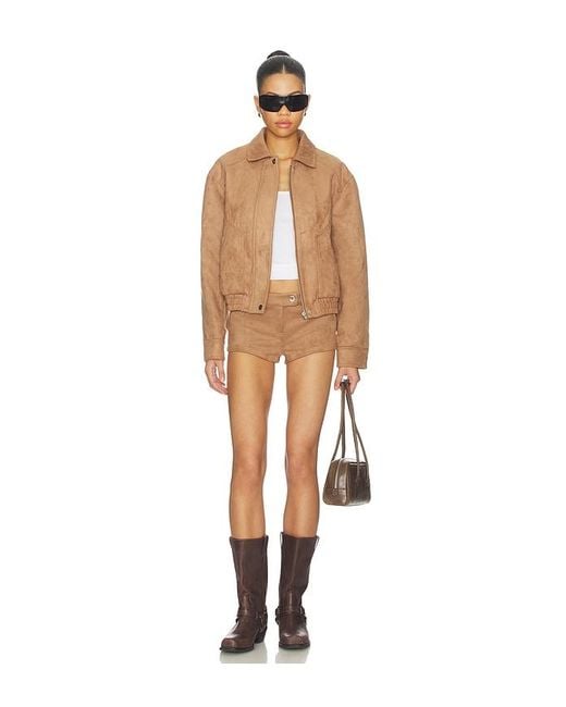 MORE TO COME White Graysen Faux Suede Short
