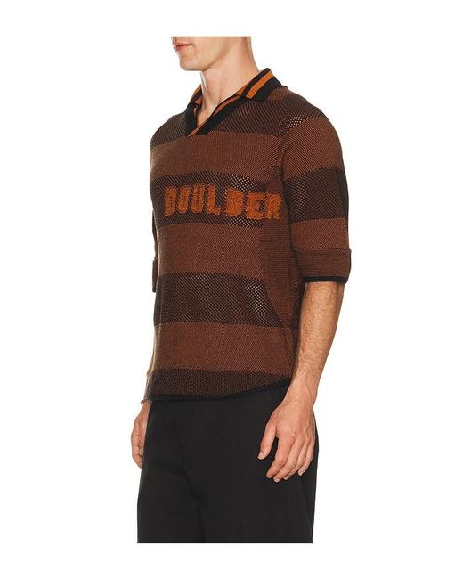 Isa Boulder Brown Boulder Line Polo Shirt for men