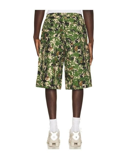 BBCICECREAM Green Camo Cargo Shorts for men