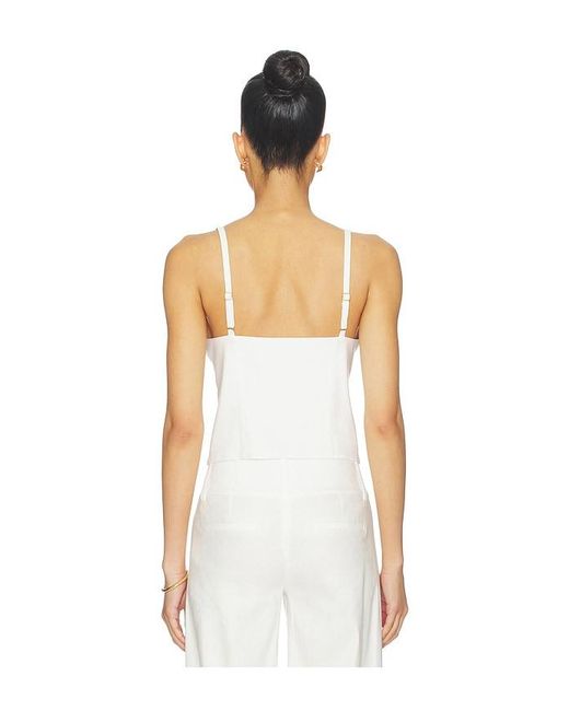 Alice + Olivia White Esma Cropped Top