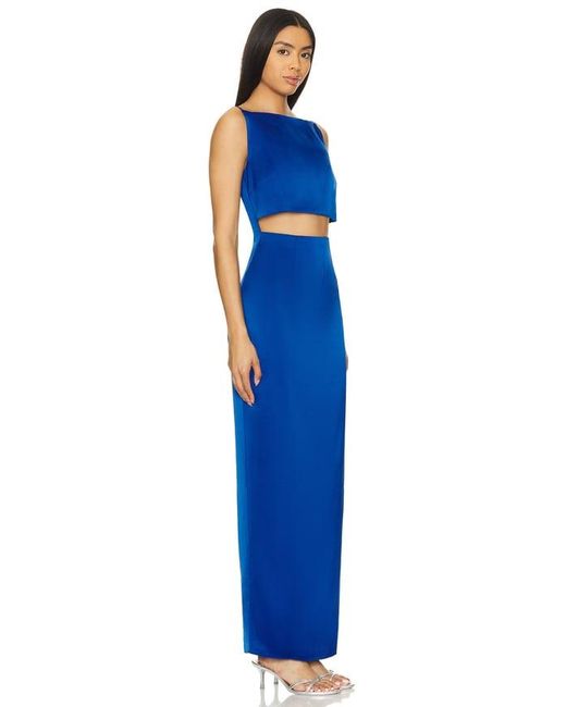 RUMER Blue Oracle Boatneck Gown