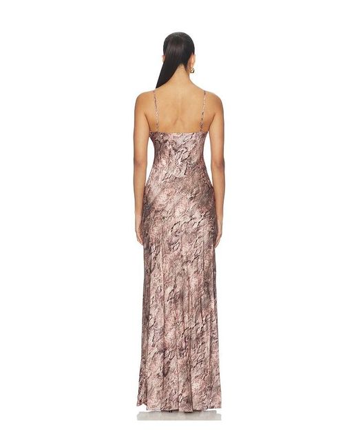 L'Agence Natural Serita Maxi Bias Dress