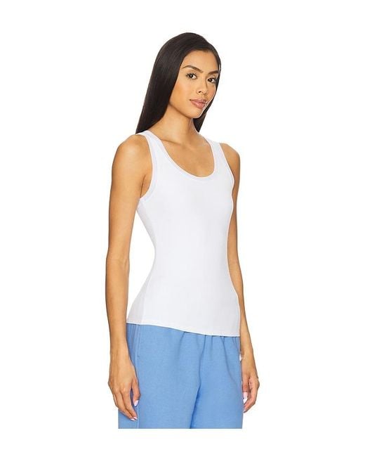Alo Yoga Ribbed Mesh Secret Tank Top in Blue | Lyst