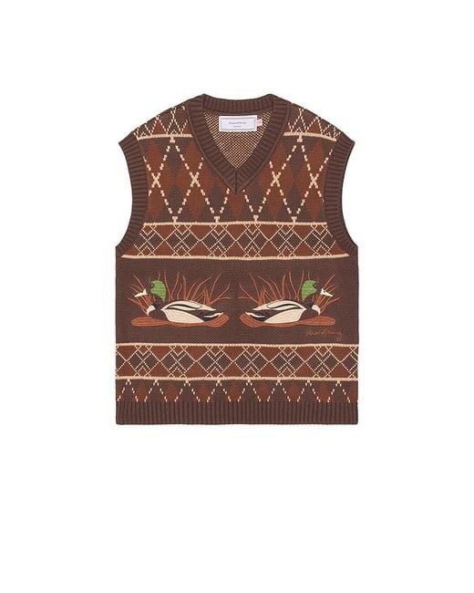 House Of Sunny Brown Ripples Vest for men