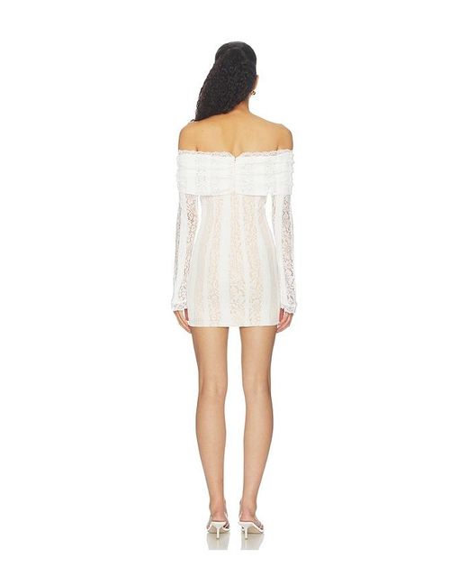 MORE TO COME White Annabelle Off Shoulder Mini Dress