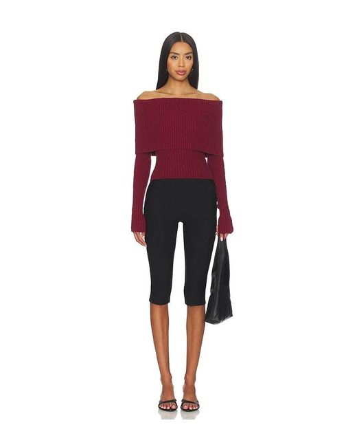 L'academie Red 'Academie Namir Off Shoulder Sweater