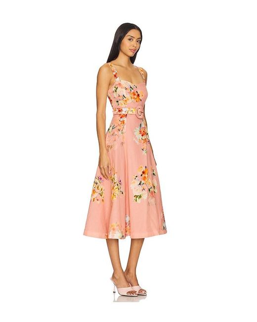 Hemant & Nandita White Midi Dress With Buckle Belt