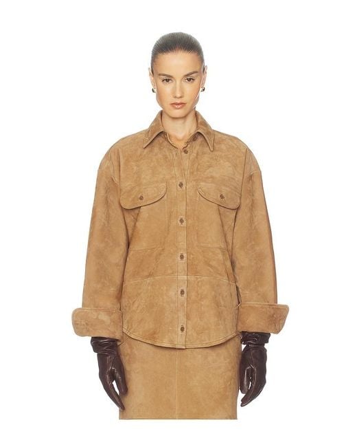 Helsa Natural Suede Overshirt