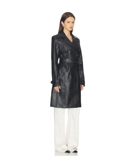 superdown Black Morgan Faux Leather Coat