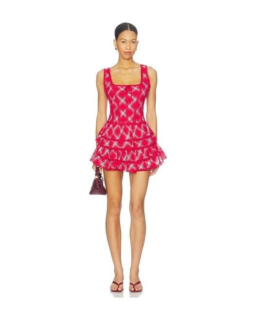 LoveShackFancy Red Torres Dress