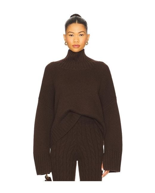 Soft Goat Brown Girlfriend Turtleneck Pullover