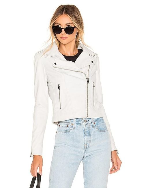 Lamarque White Donna Leather Jacket