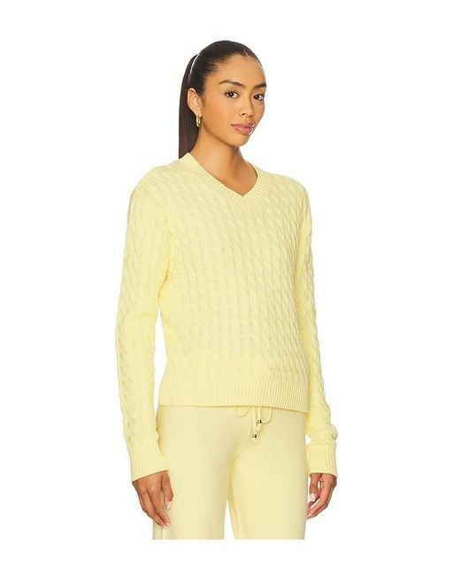 Frankie's Bikinis Yellow Prince Cable Knit Sweater