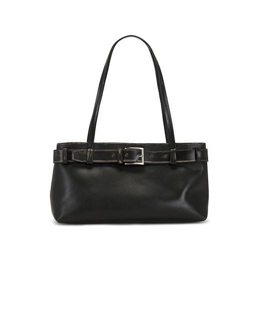 St. Agni Black Brushed Belt Detail Baguette