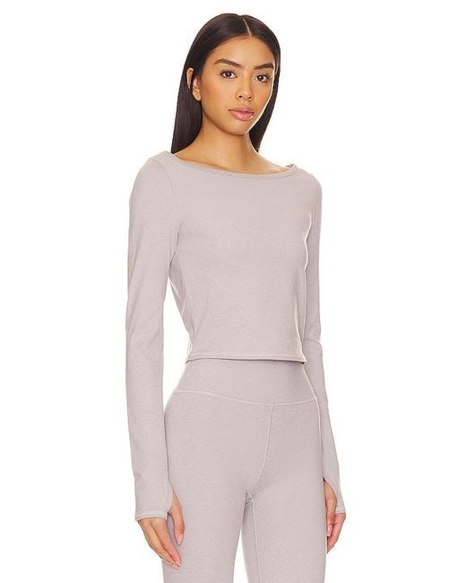 WellBeing + BeingWell Gray Loungewell Freya Longsleeve