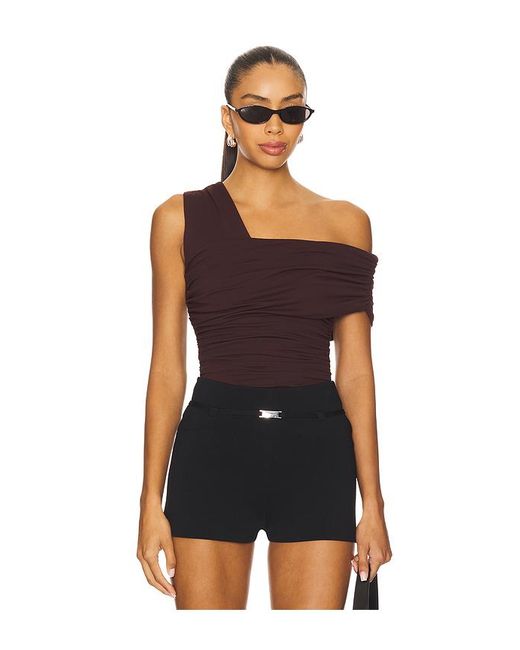 Susana Monaco Blue One Arm Gathered Top