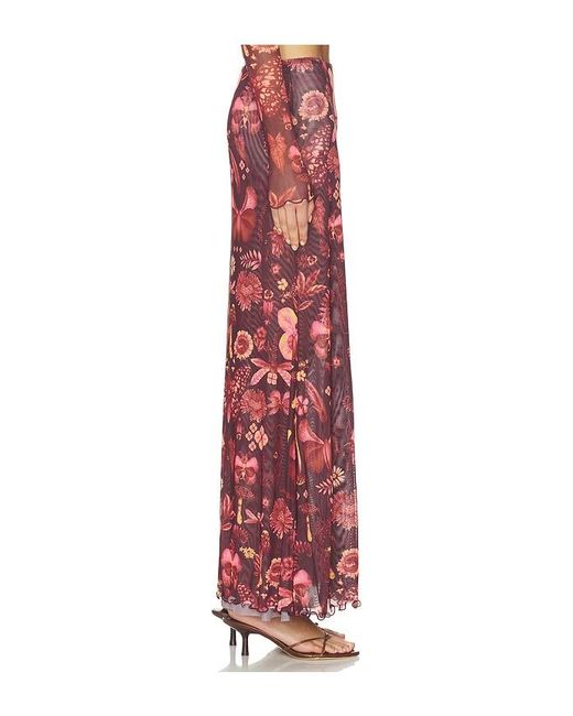 Agua Bendita Red Brace Skirt