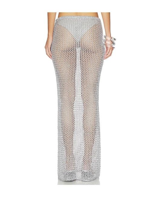 superdown Metallic Letina Knit Maxi Skirt