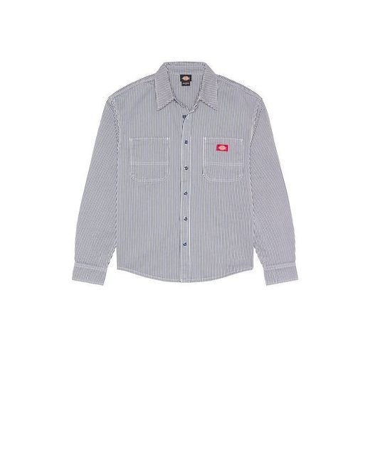Dickies Gray Hickory Long Sleeve Work Shirt for men
