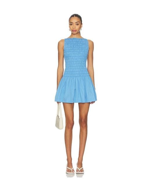 Faithfull The Brand Blue Maria Mini Dress
