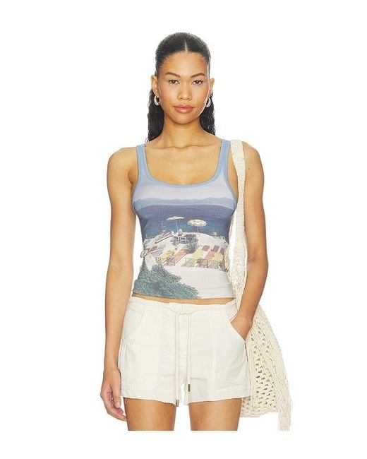 YELLOW THE LABEL Blue Fara Tank Top