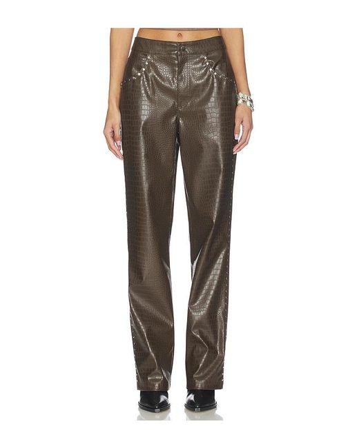 Lamarque Brown X Revolve Devin Faux Leather Croco Studded Pant