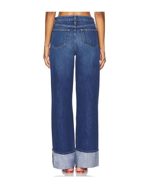 L'Agence Blue Miley Wide Leg Jeans