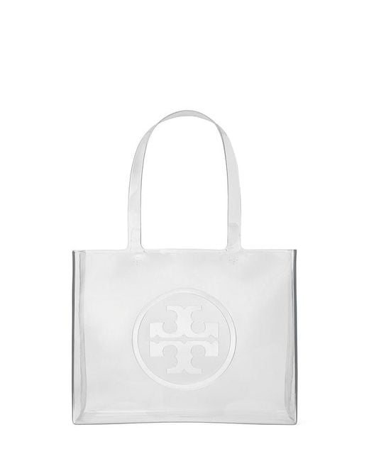 Tory Burch White Ella Clear Small Tote