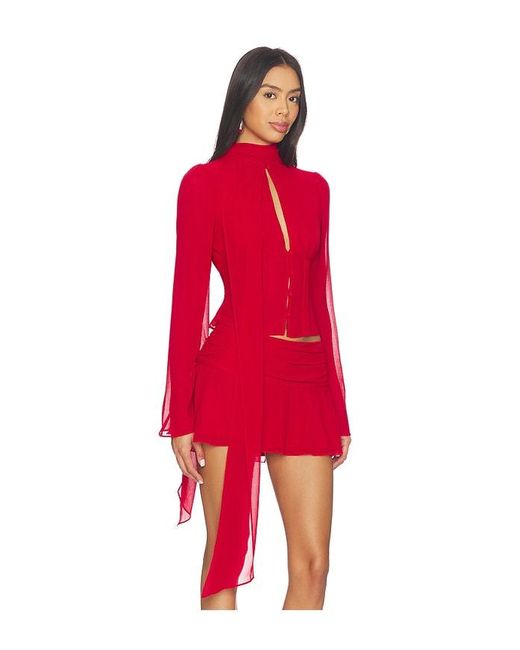 GUIZIO Red Ara Long Sleeve Top