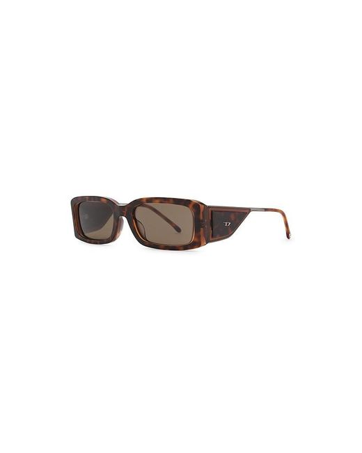 DIESEL Brown Rectangle Sunglasses for men