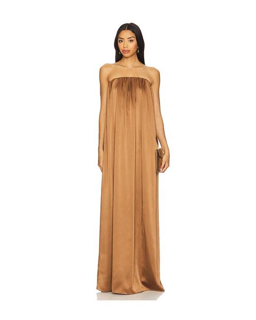 SER.O.YA Natural Monique Satin Maxi Dress