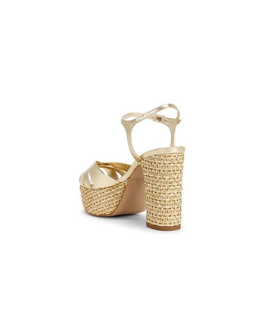 SCHUTZ SHOES White Keefa Raffia Sandal
