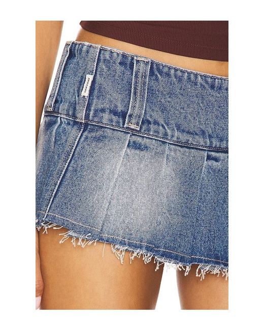 A.Brand Blue 00 Pleated Mini Skirt