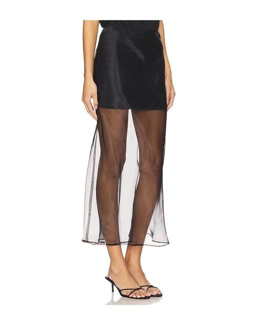Line & Dot Black Denman Midi Skirt