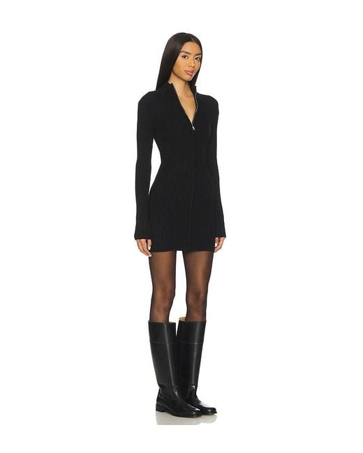 Lovers + Friends Black Zenni Zip Front Mini Dress