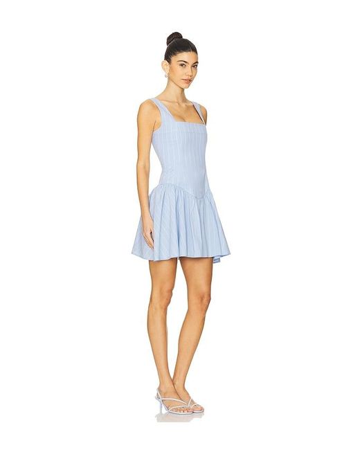 WeWoreWhat Blue Corset Peplum Mini Dress