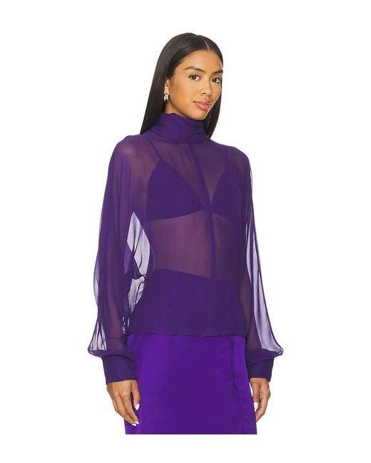 Alejandra Alonso Rojas タートルネックブラウス Purple