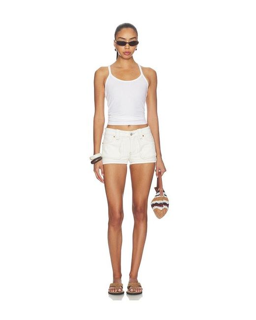 Blank NYC White Denim Mini Short