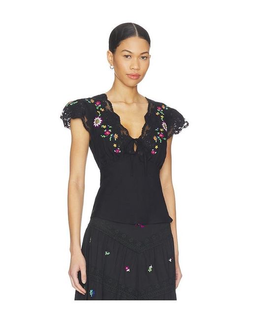 Rixo Black Elaine Top